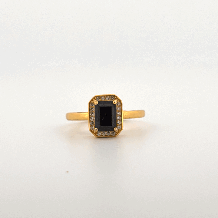 Black Spinel S925 Adjustable Ring
