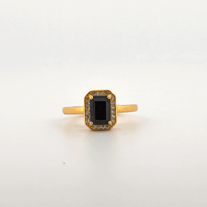 Black Spinel S925 Adjustable Ring