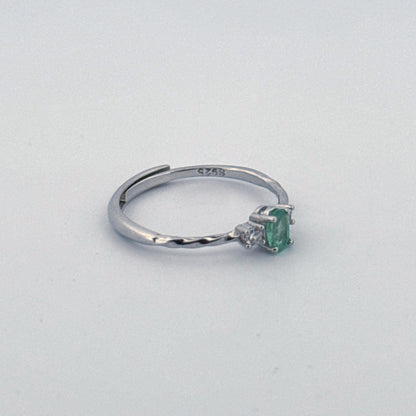 Emerald S925 Adjustable Ring