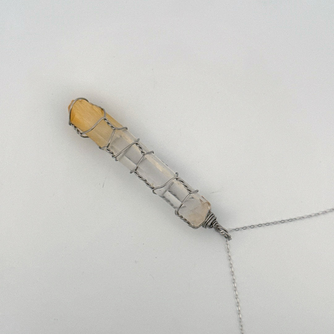 Columbian Mango Quartz Handmade S925 Necklace
