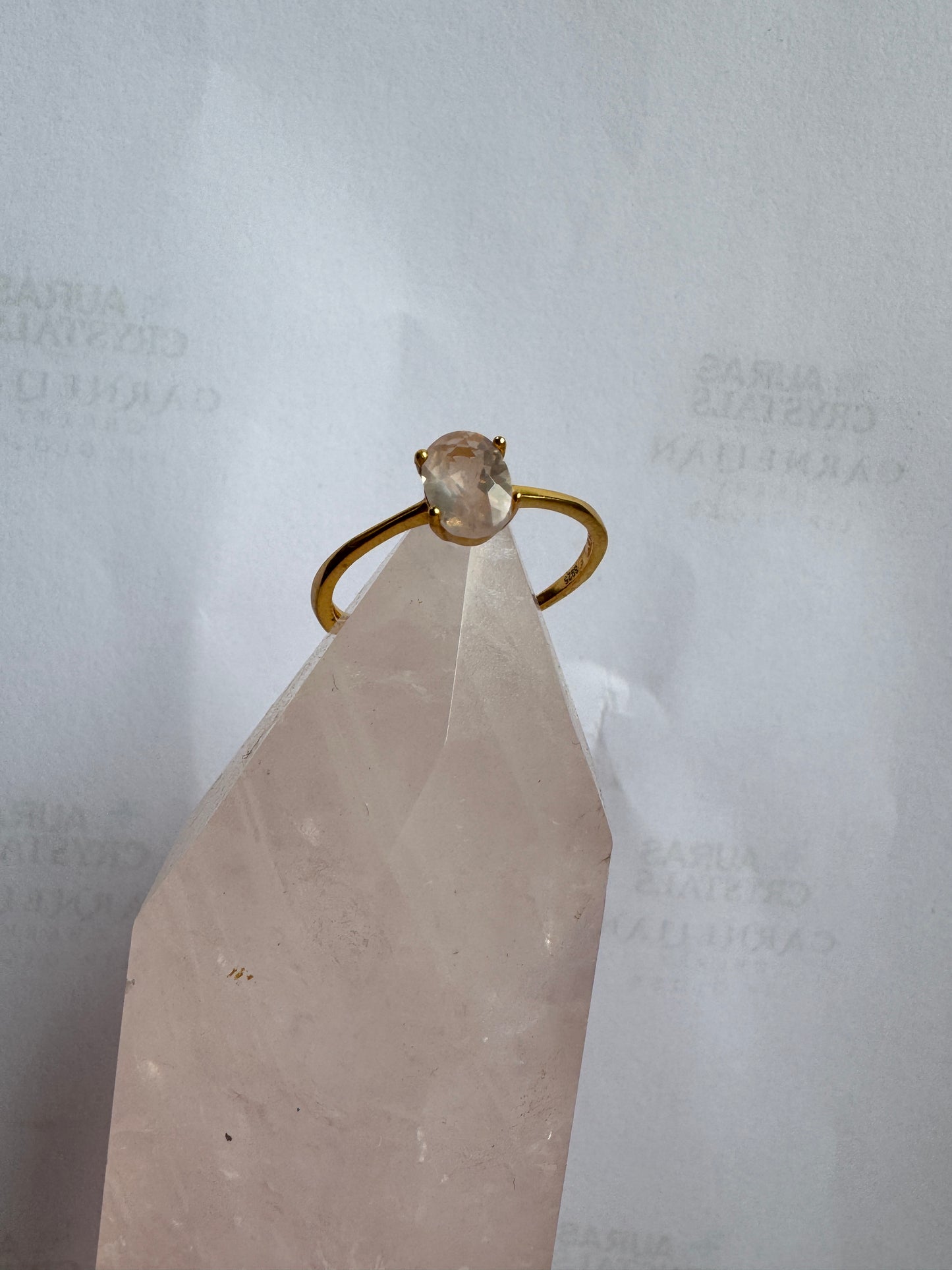 Gold Rose Quartz Ring