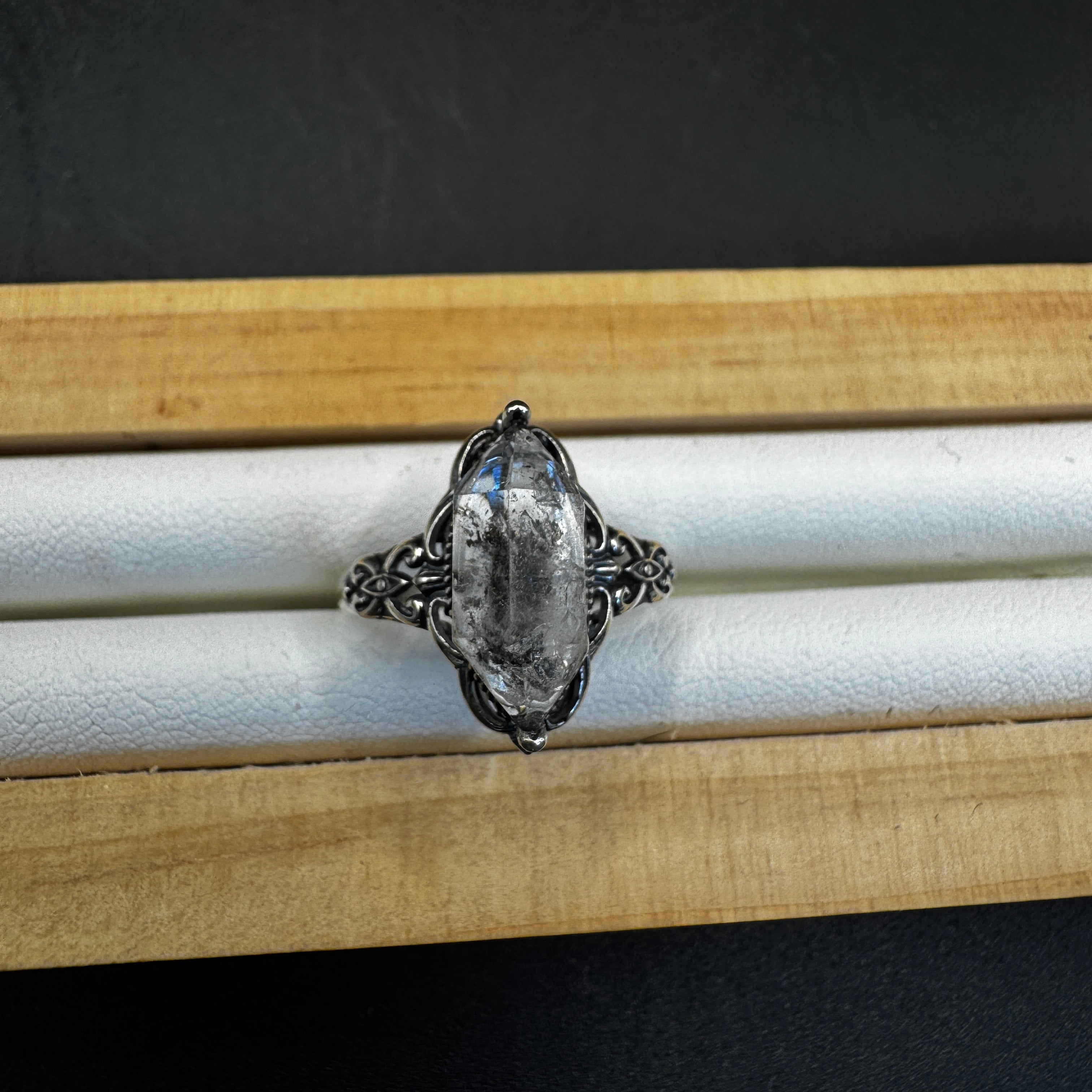 Herkimer Diamond S925 Adjustable Ring