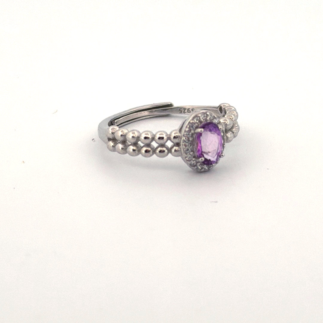 Amethyst S925 Adjustable Ring