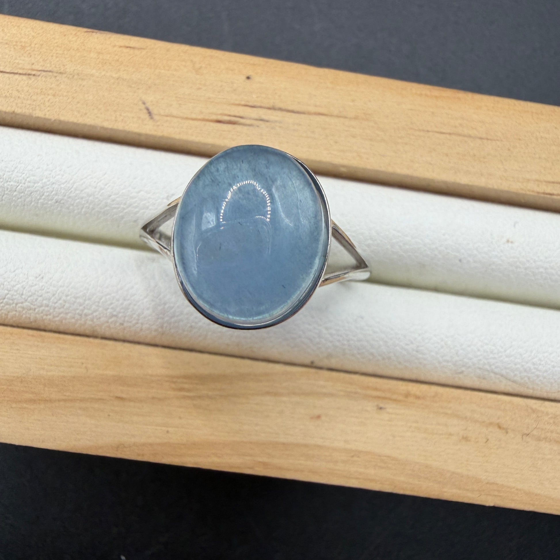 Aquamarine S925 Adjustable Ring