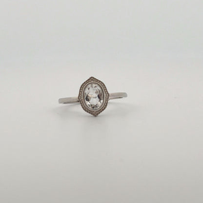 Clear Quartz S925 Adjustable Ring