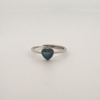 Labradorite Heart S925 Adjustable Ring