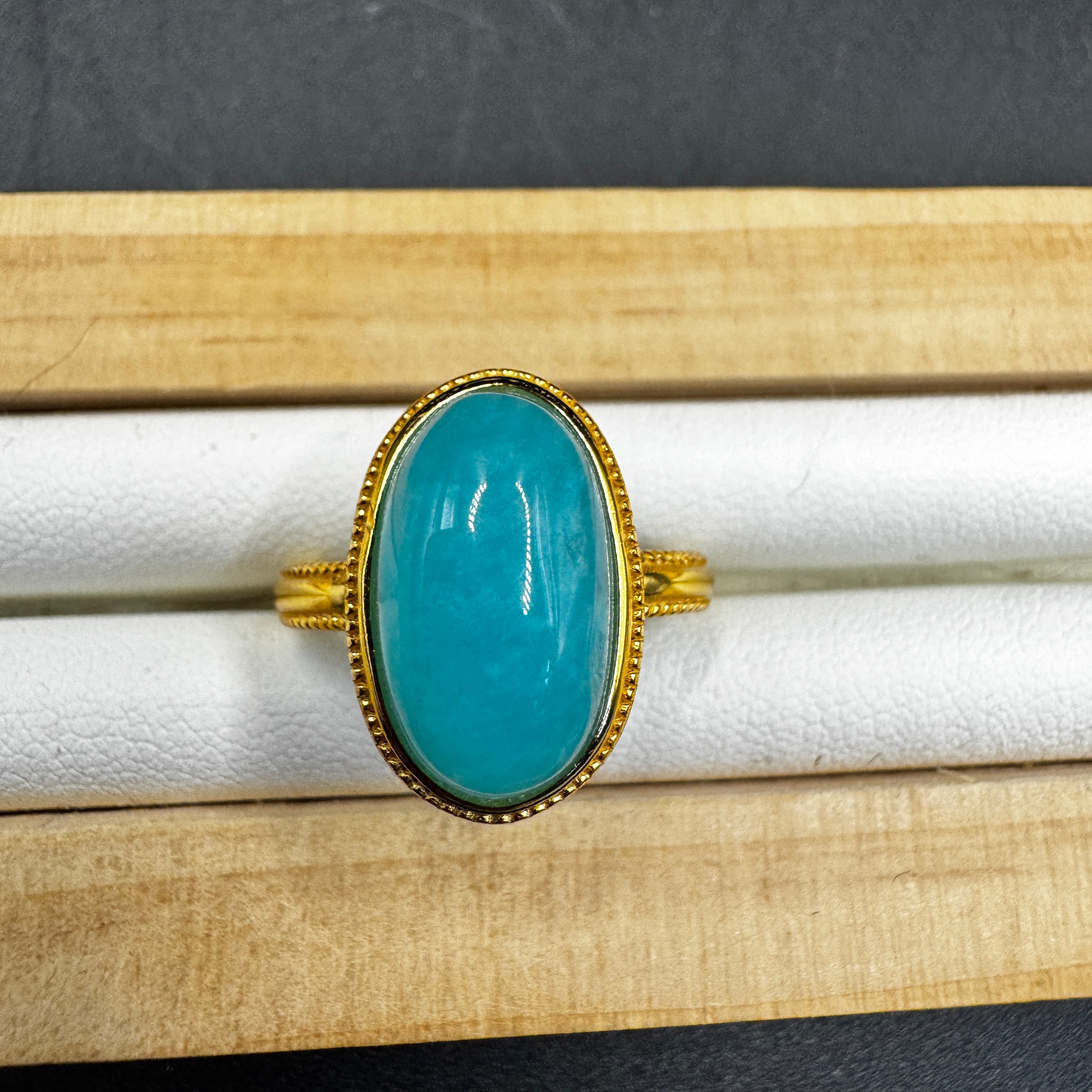 Amazonite S925 Adjustable Ring