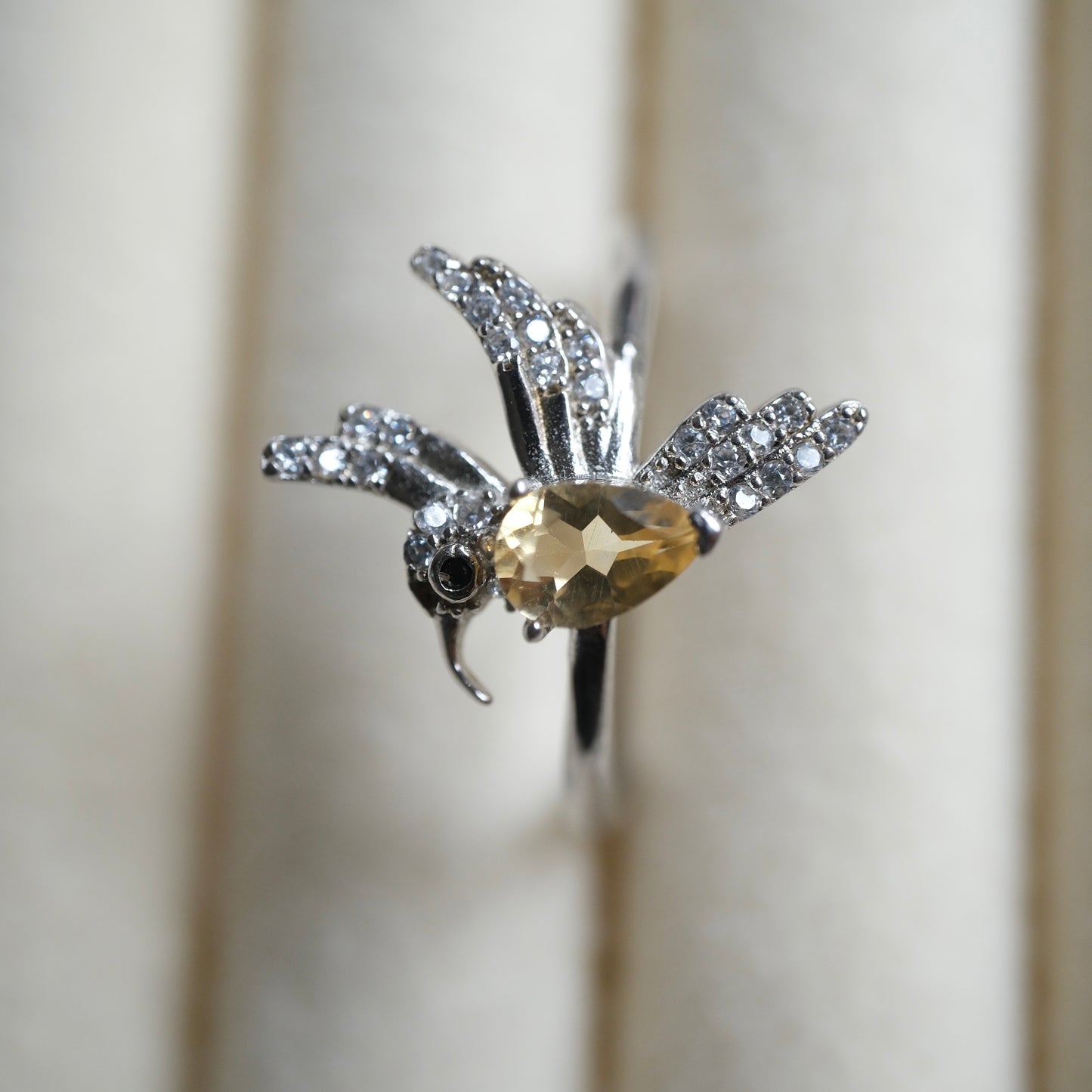 Citrine S925 Adjustable Ring