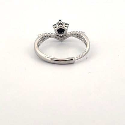 Black Spinel S925 Adjustable Ring