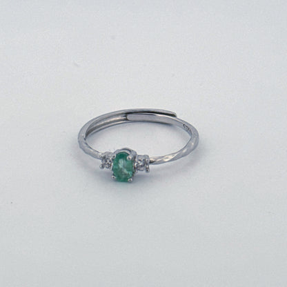 Emerald S925 Adjustable Ring