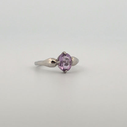 Amethyst Heart S925 Adjustable Ring