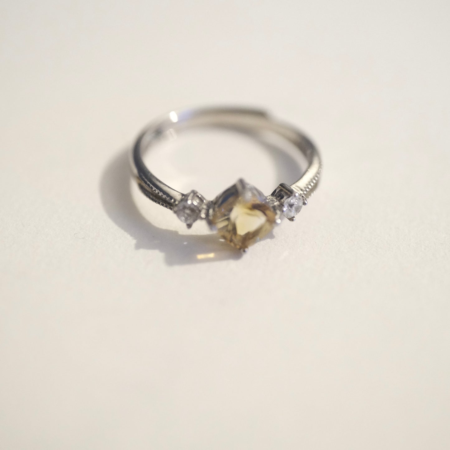 Citrine S925 Adjustable Ring