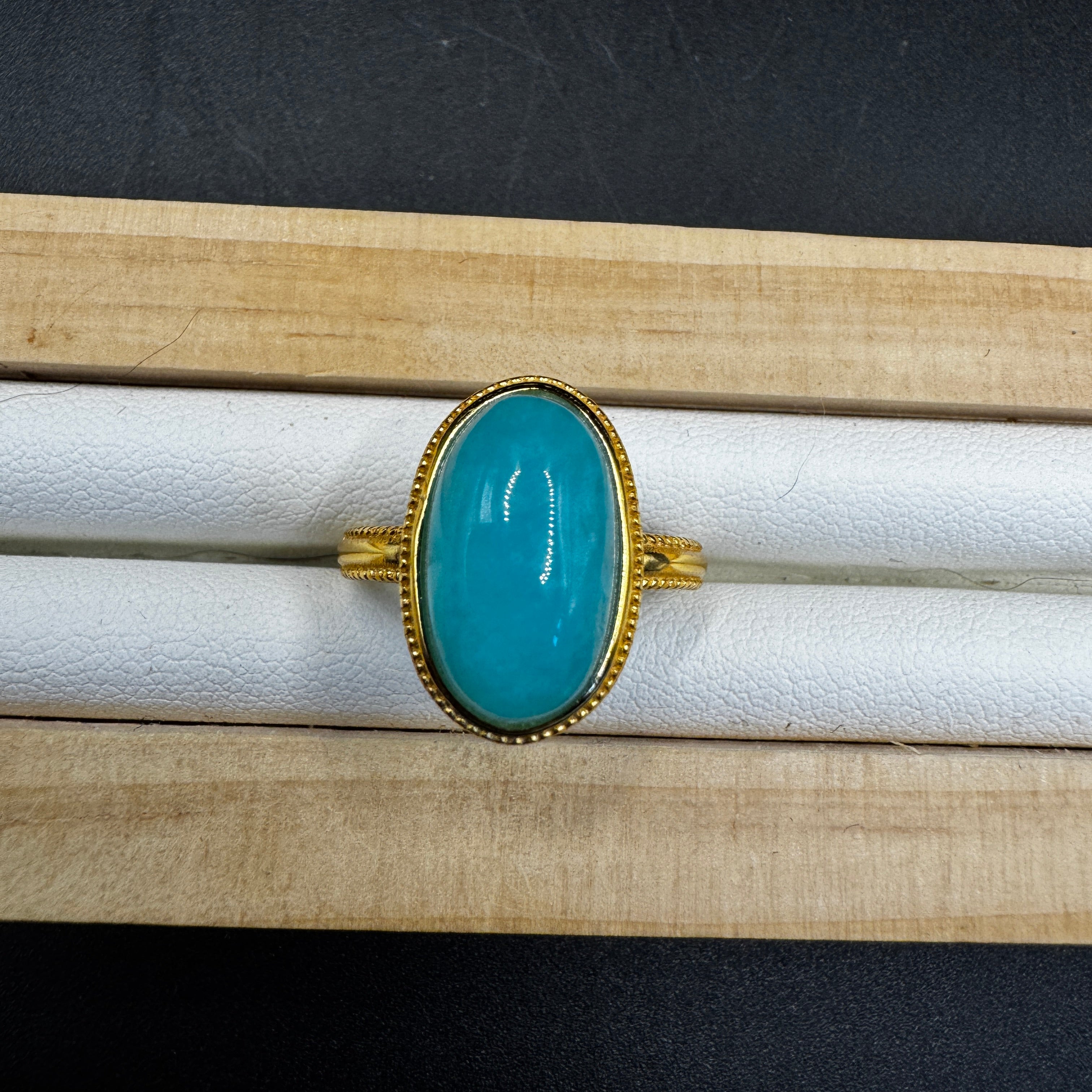 Amazonite S925 Adjustable Ring