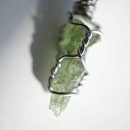 Moldavite Handmade Stainless Steel and S925 Necklace
