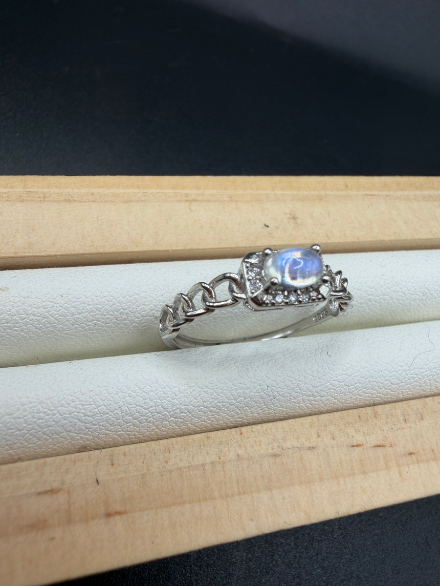 Moonstone S925 Adjustable Ring