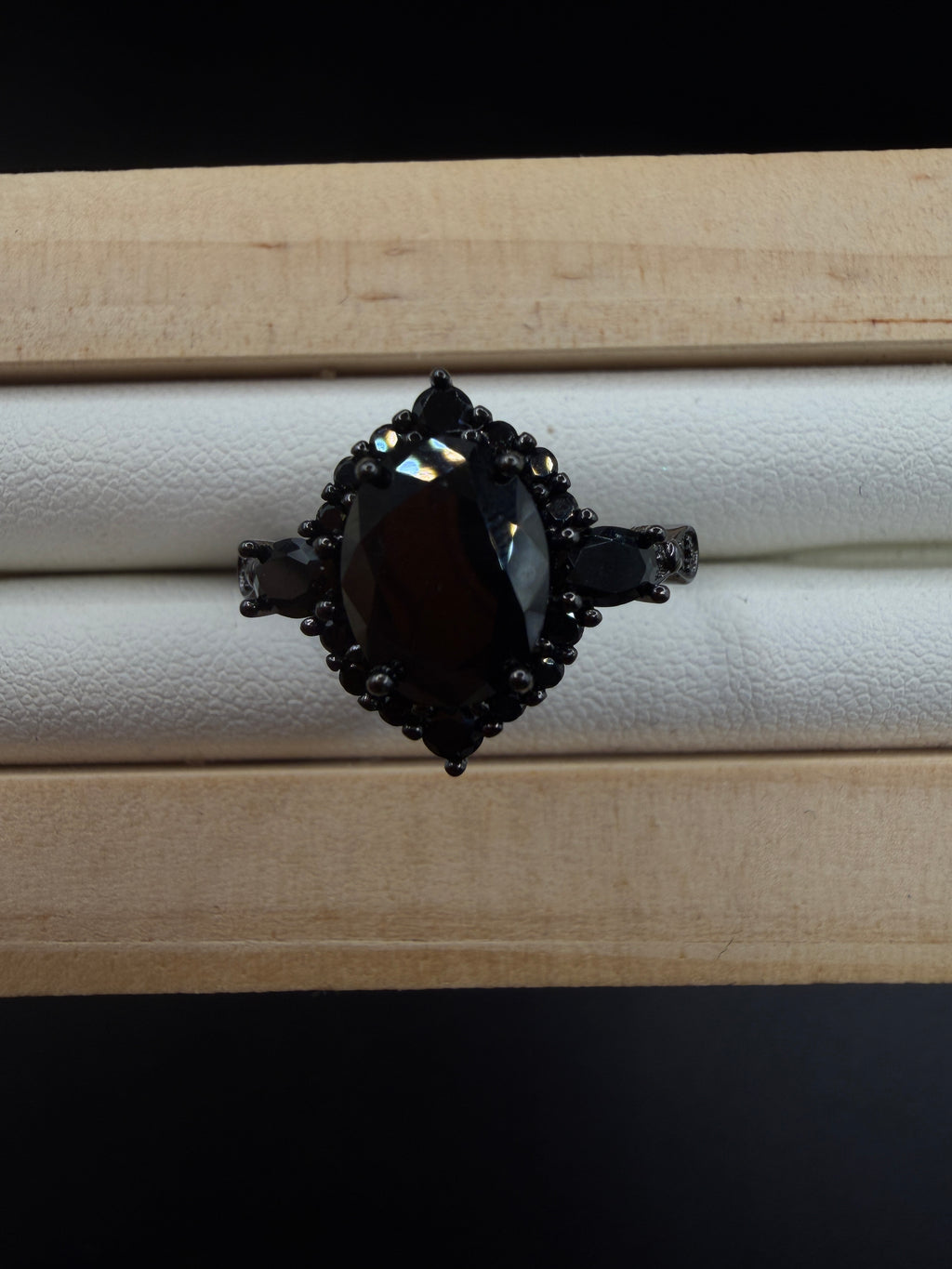 Black Spinel S925 Halloween Ring