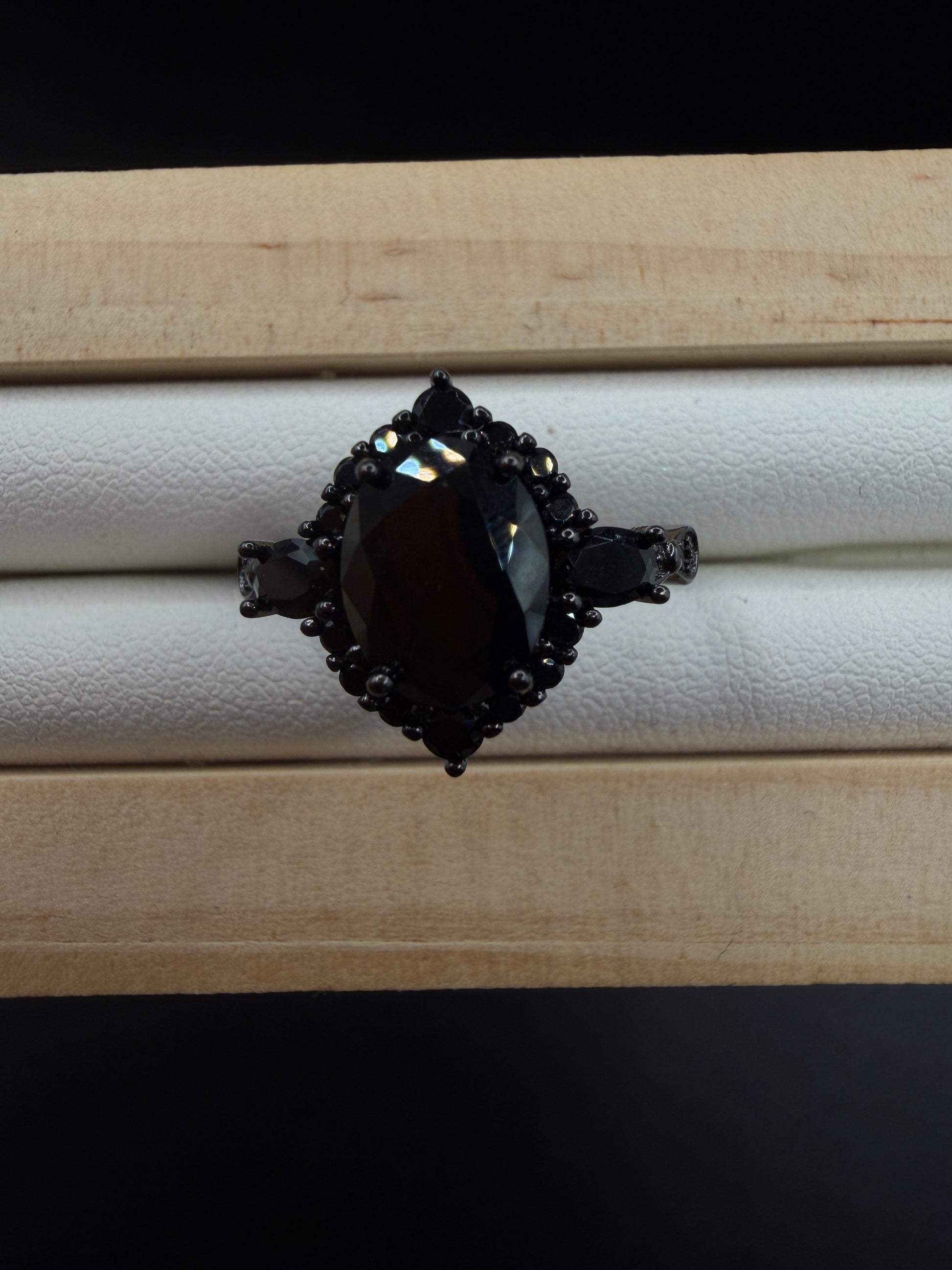 Black Spinel S925 Halloween Ring