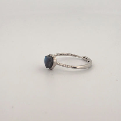Labradorite Heart S925 Adjustable Ring