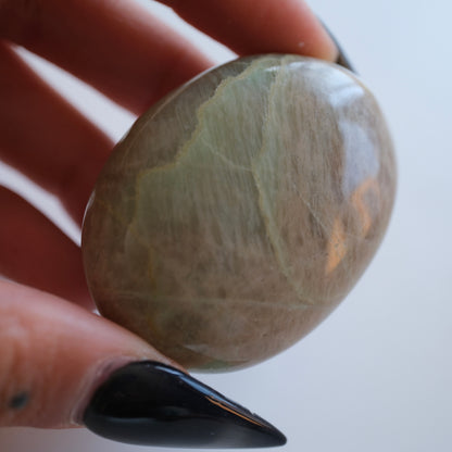 Green Moonstone Palm Stone