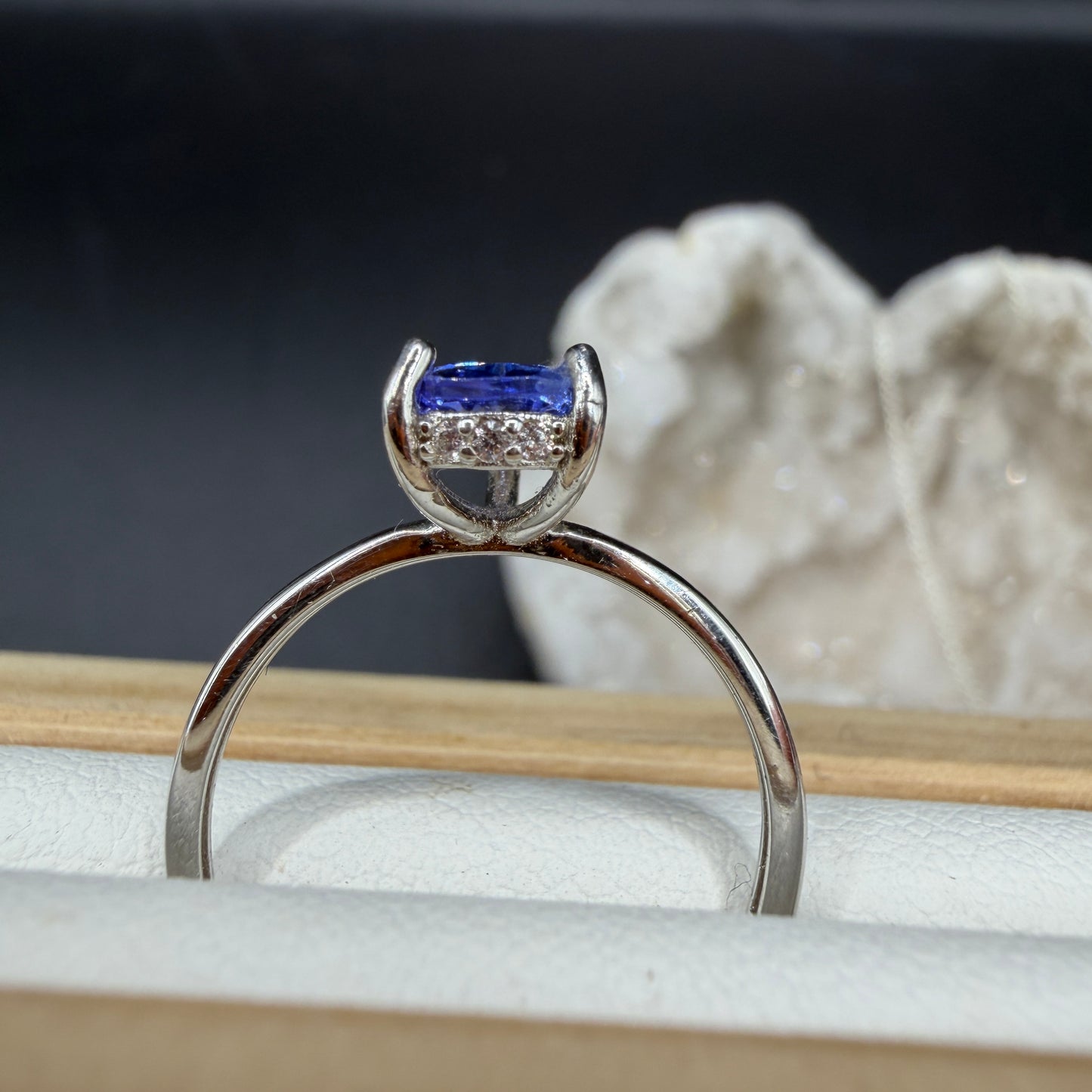 Tanzanite Teardrop Ring and Necklace S925 Certified Set