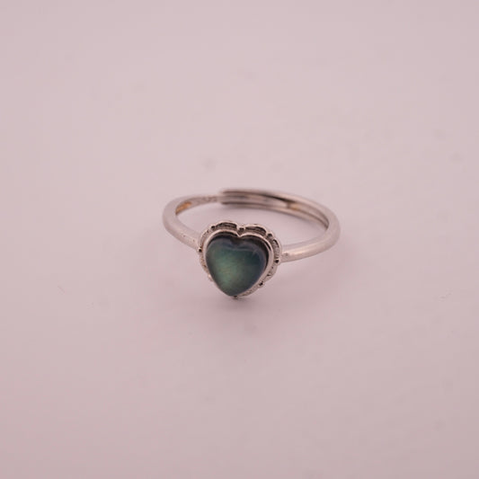 Labradorite Heart S925 Adjustable Ring