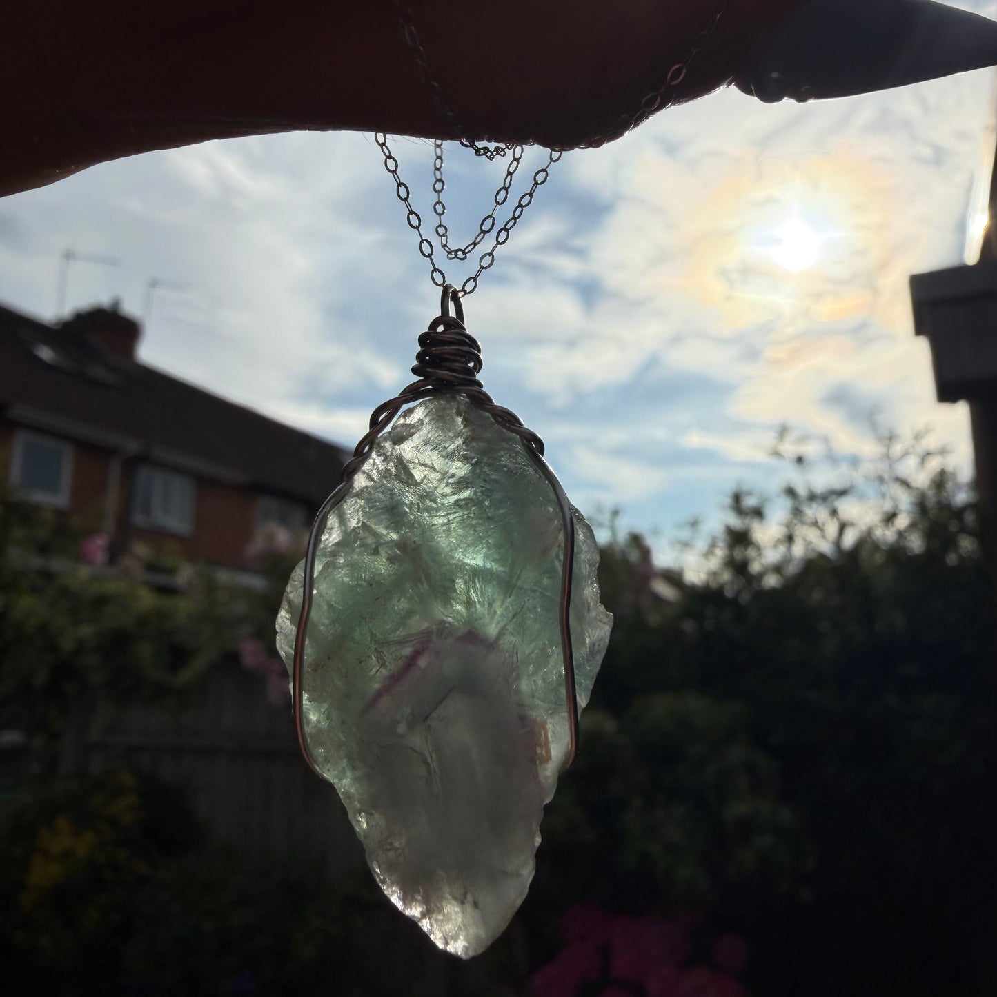 Fluorite Handmade Necklace on S925 Chain