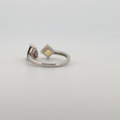 Garnet and Citrine S925 Adjustable Ring