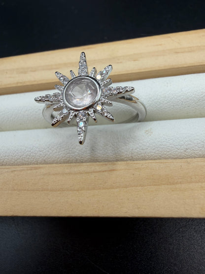 Rose Quartz S925 Adjustable Ring