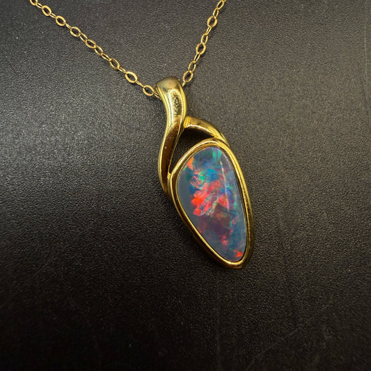 Queensland Boulder Opal S925 Necklace Super Quality