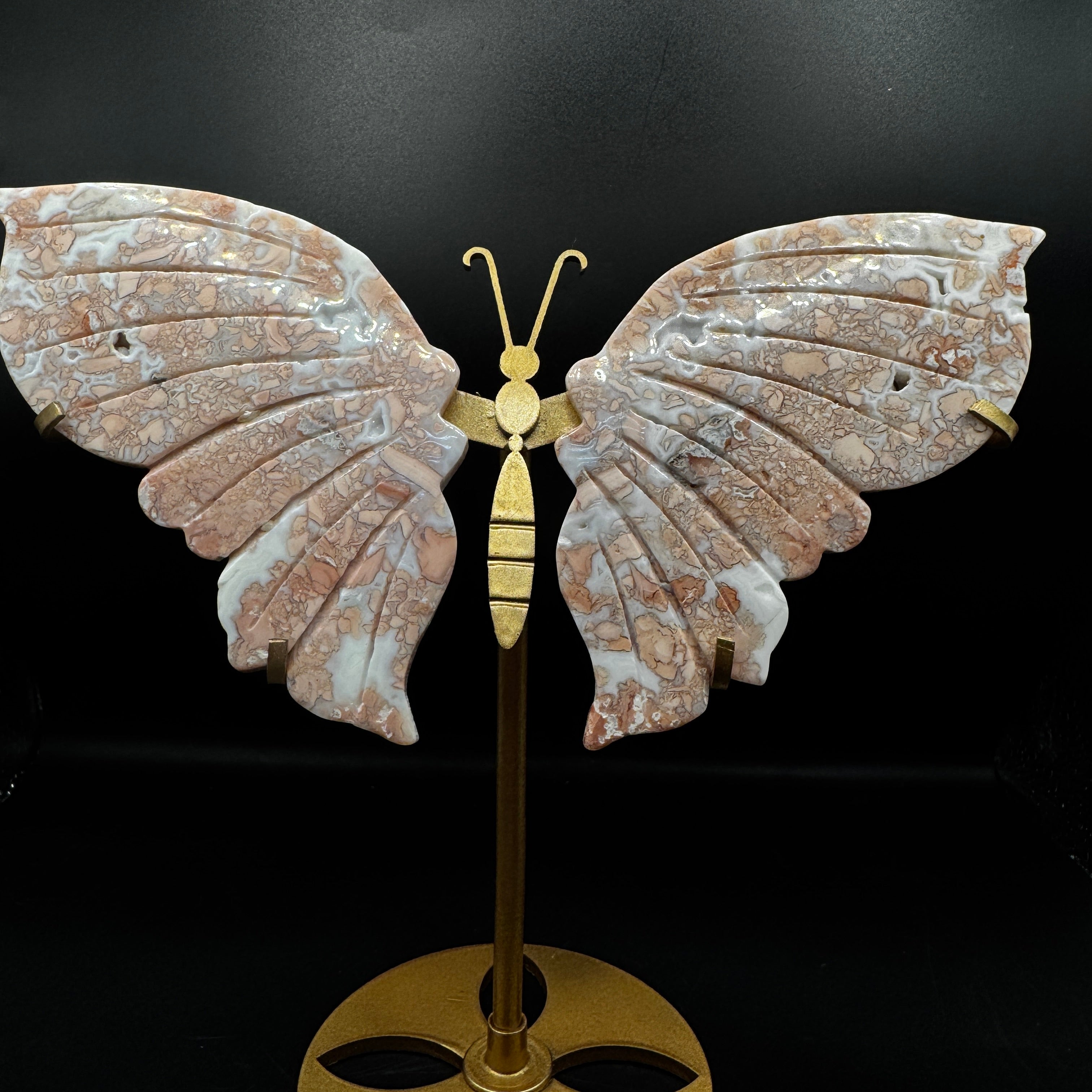 Pink Agate Butterfly Wings