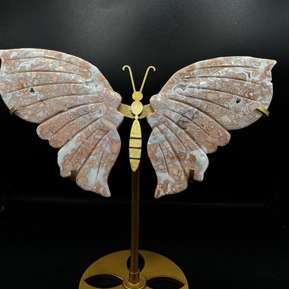 Pink Agate Butterfly Wings