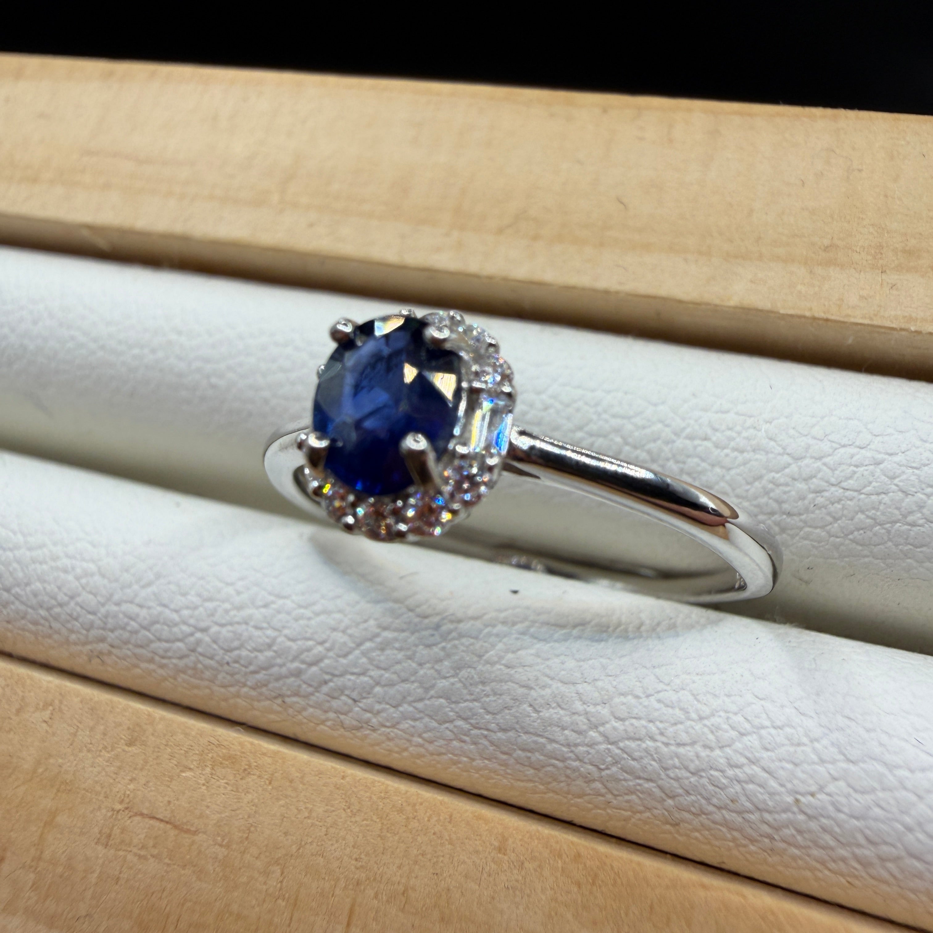 Sapphire S925 Adjustable Ring
