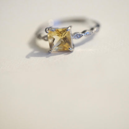 Citrine S925 Adjustable Ring