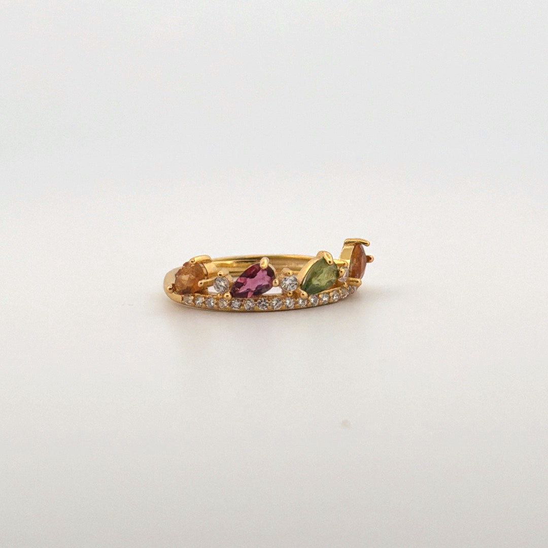 Rainbow Tourmaline S925 Adjustable Ring