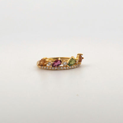 Rainbow Tourmaline S925 Adjustable Ring