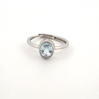 Aquamarine S925 Adjustable Ring