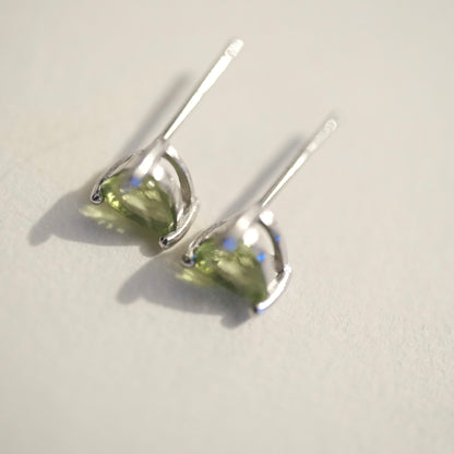 Peridot Heart S925 Stud Earrings
