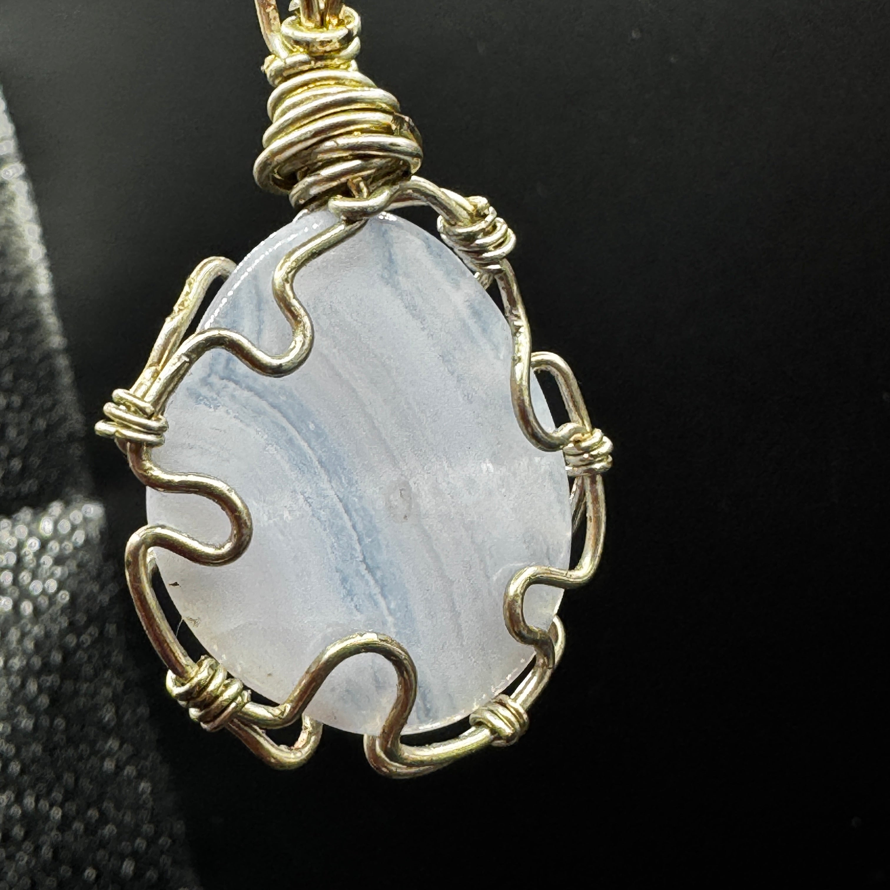 Handmade Blue Lace Agate Necklace