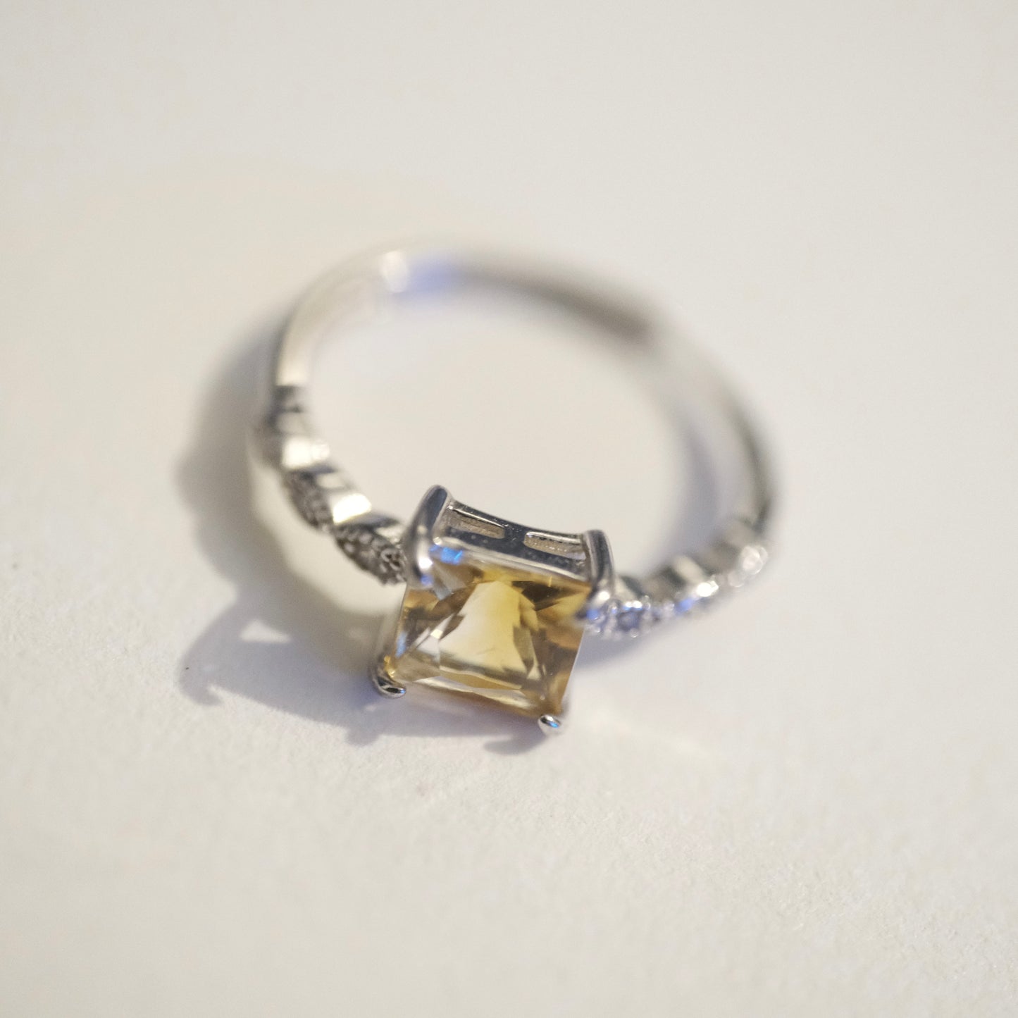 Citrine S925 Adjustable Ring