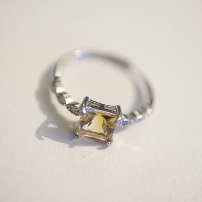 Citrine S925 Adjustable Ring