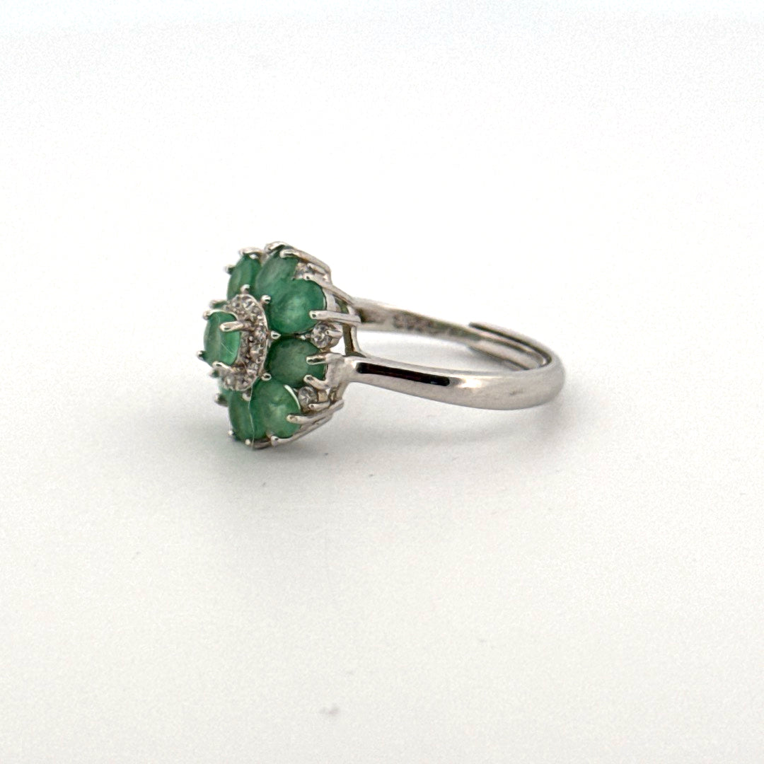 Emerald S925 Certified Adjustable Ring