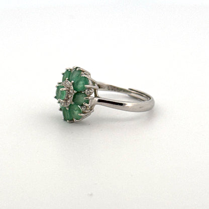 Emerald S925 Certified Adjustable Ring