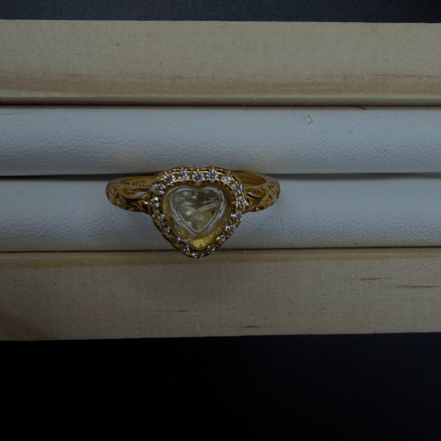 Libyan Desert Glass S925 Certified Adjustable Ring