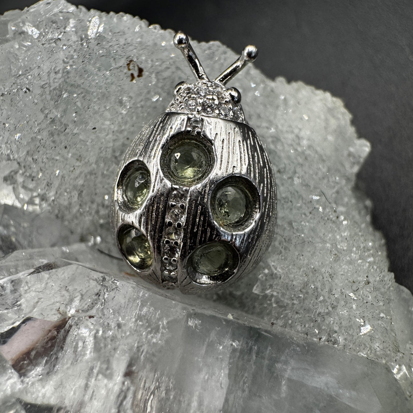 Moldavite Ladybird Necklace