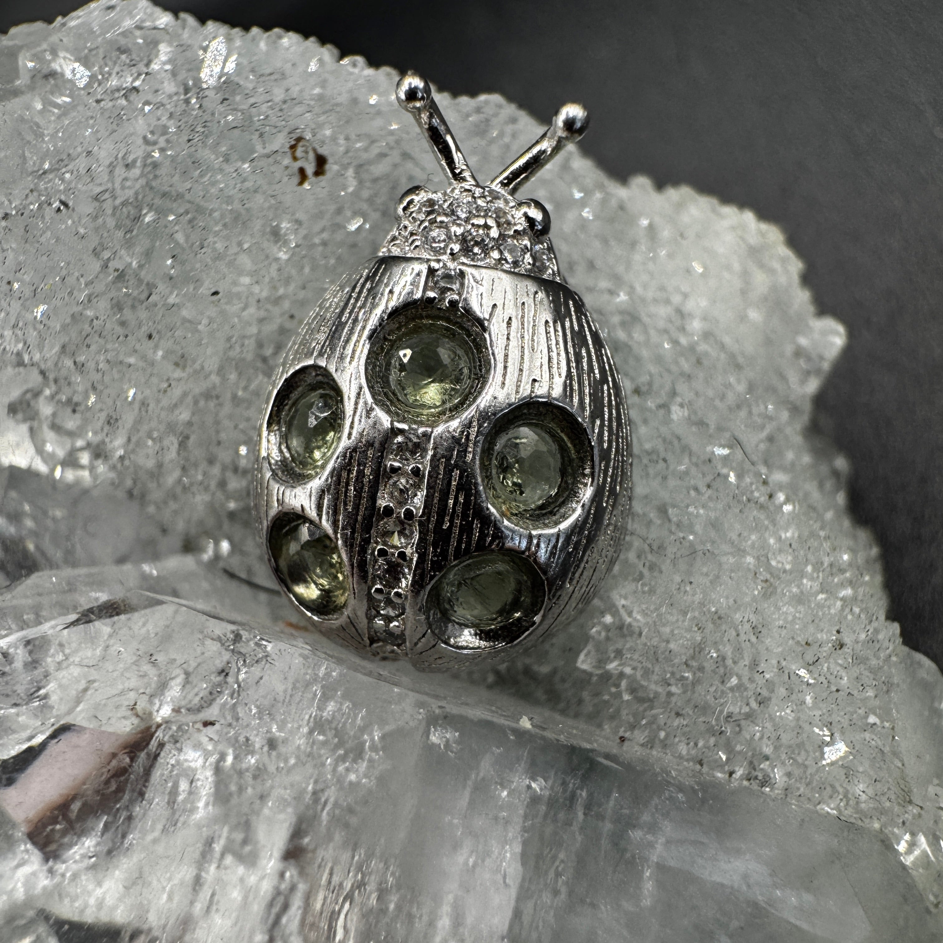 Moldavite Ladybird Necklace