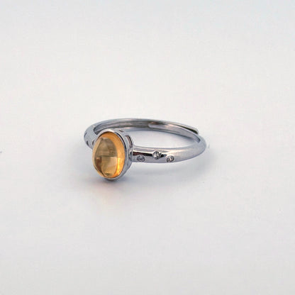 Citrine S925 Adjustable Ring