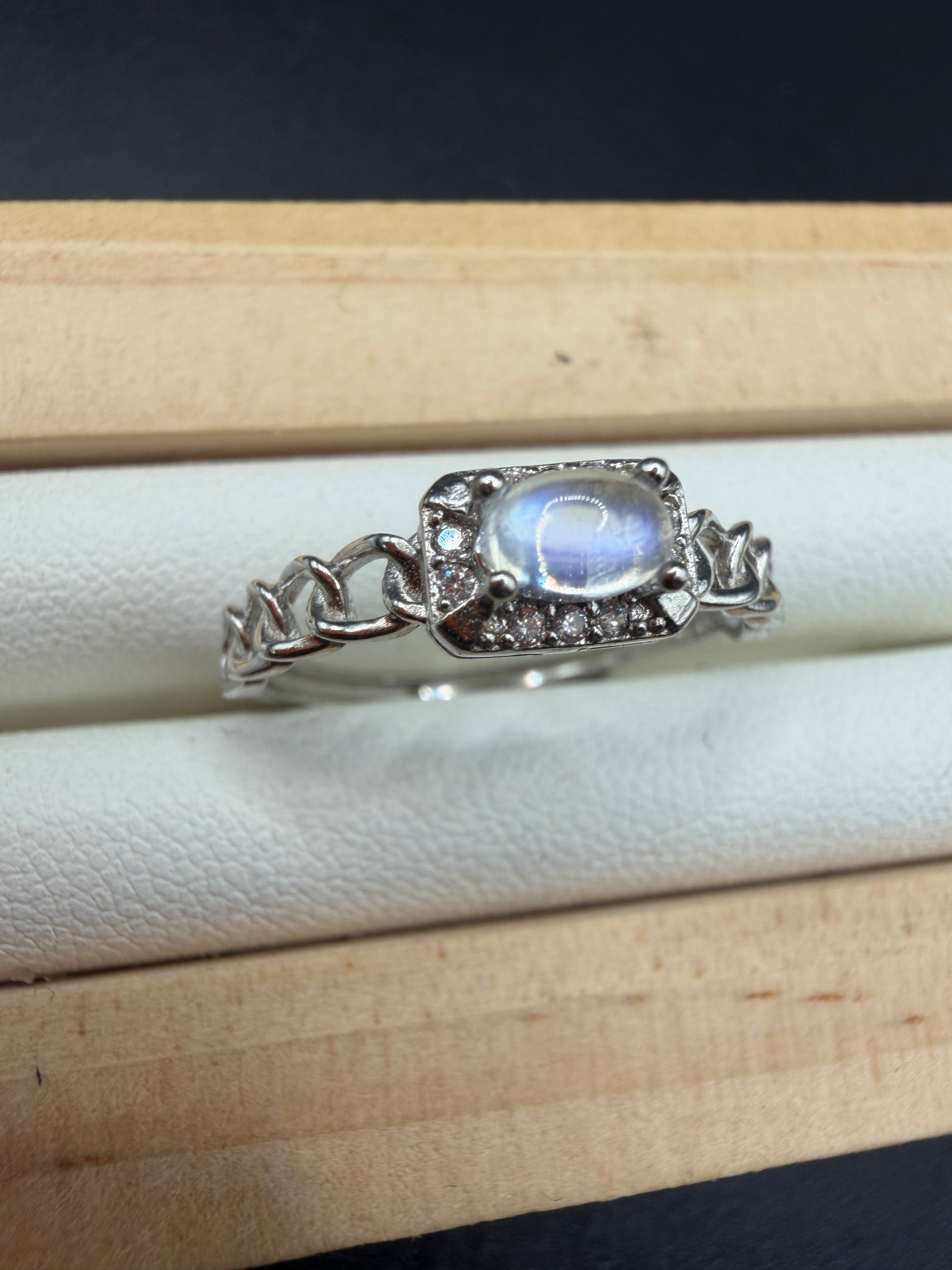 Moonstone S925 Adjustable Ring