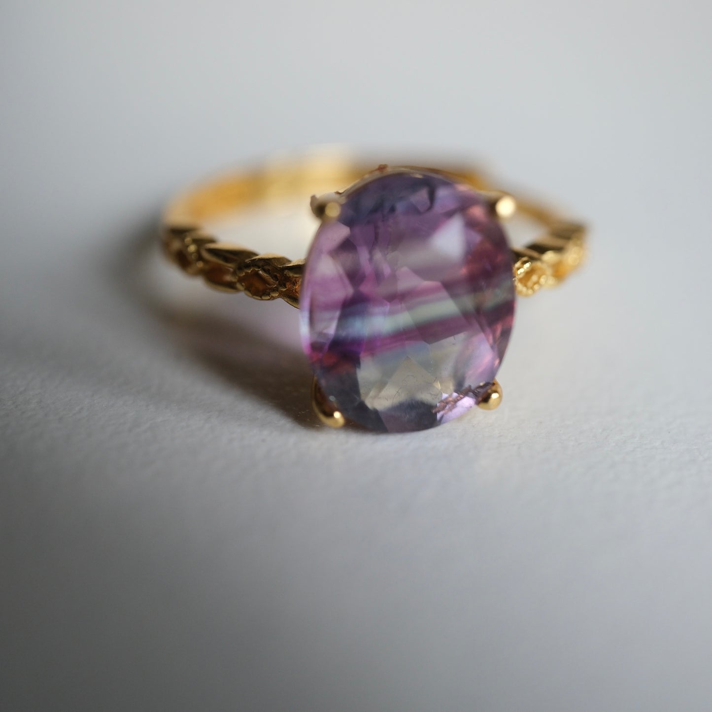 Fluorite S925 Adjustable Ring