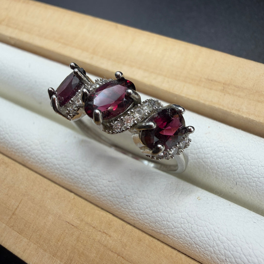 Garnet S925 Adjustable Ring