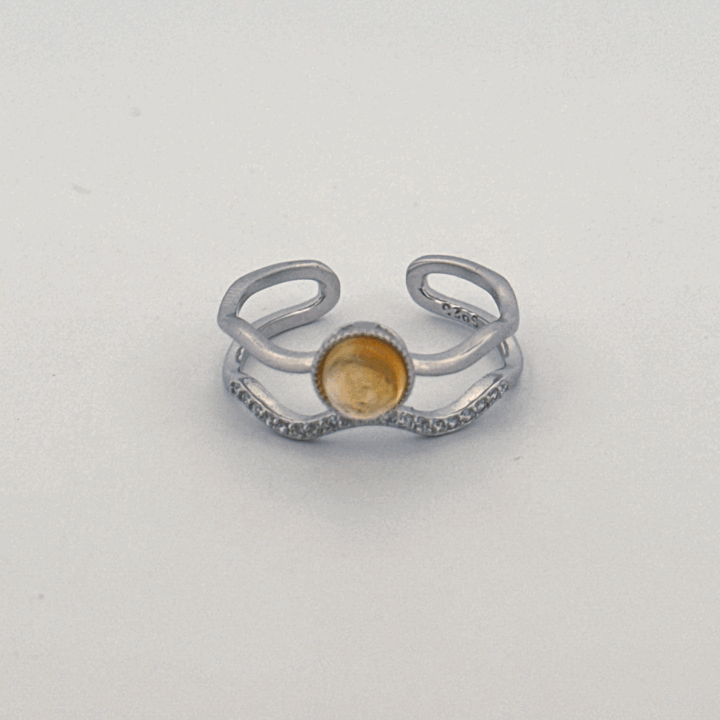 Citrine S925 Adjustable Ring